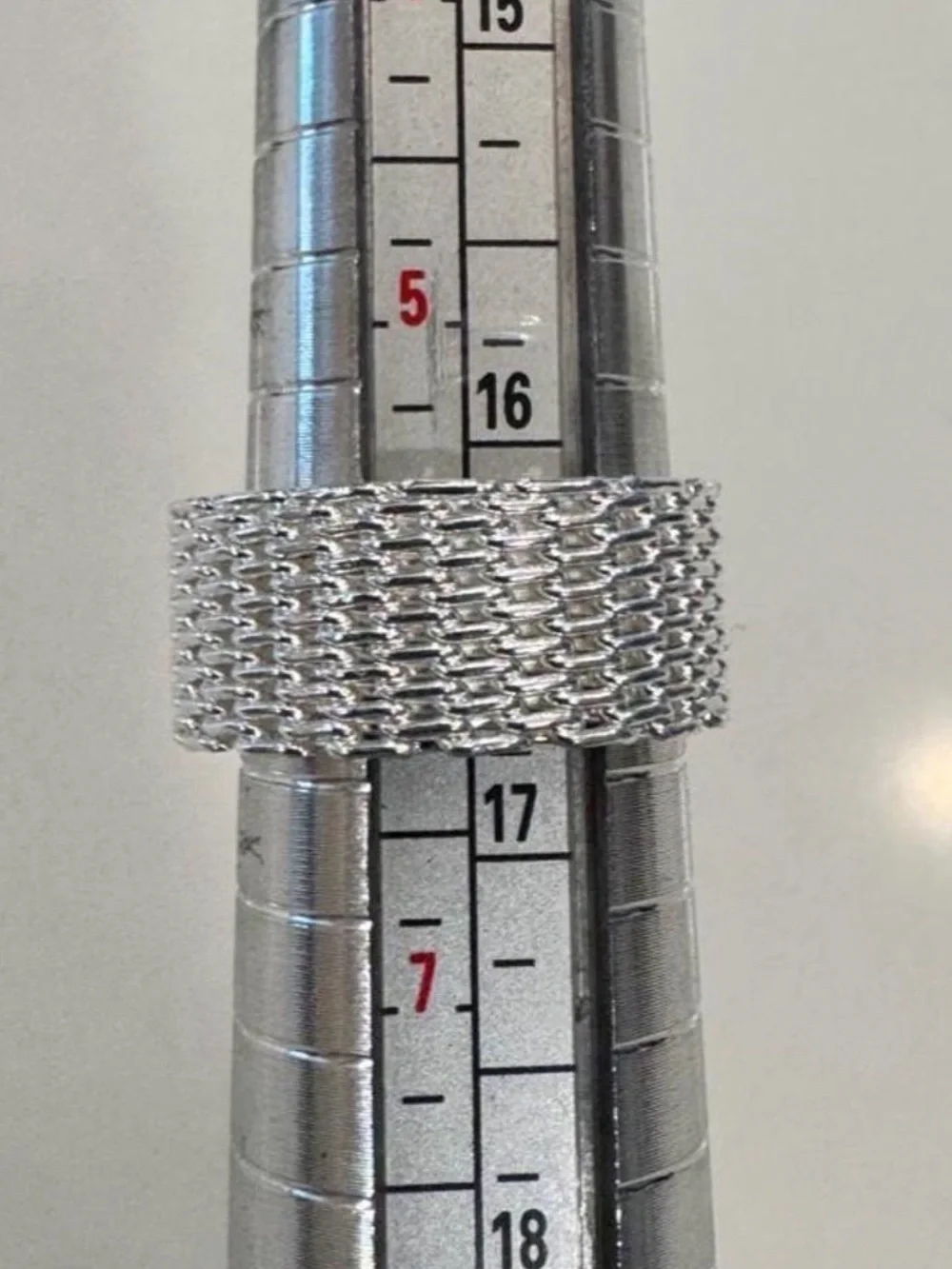 Sterling Silver 925 Flexible Mesh Ring Size 6 NIB
